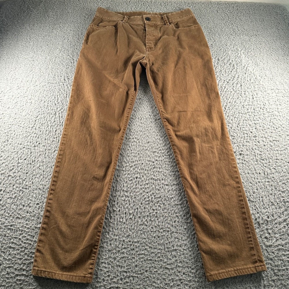 James Perse Pants Mens 32 Brown 5-Pocket Slub Straight Button Fly Stretch Drill